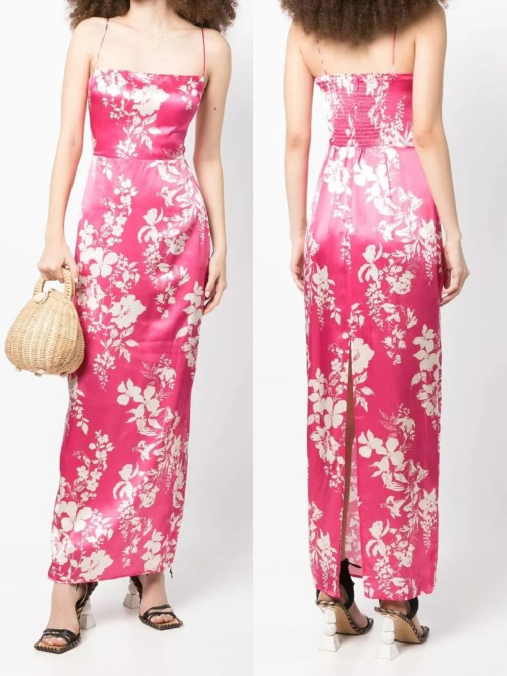 NWT Reformation Petites Frankie Maxi Dress Hothouse Pink Floral 00P